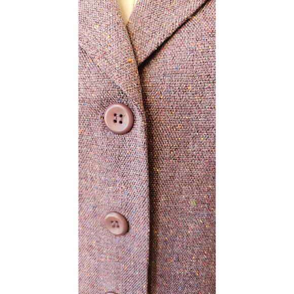 Le Suit Wool Blend‎ Lined 2 Pc Jacket Skirt Suit Women Sz 14P Lavender Career - Picture 6 of 9